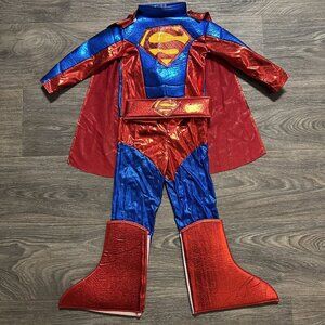 Superman Costume Kids Youth Small Halloween Jumpsuit Cape Superhero Belt Shoe